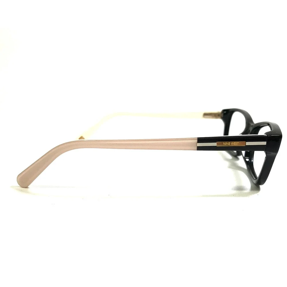 Nine West Eyeglasses Frames NW5134 001 Black Ivory Cat Eye Full Rim 52-16-135 - Picture 3 of 13
